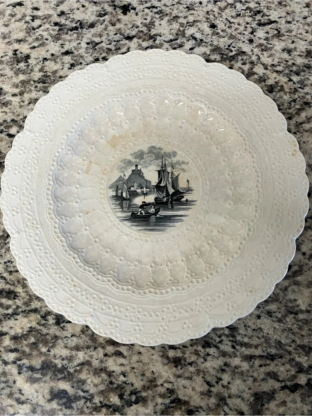 Vintage Spode Jewel Copeland Nautical Plate With Lace Border